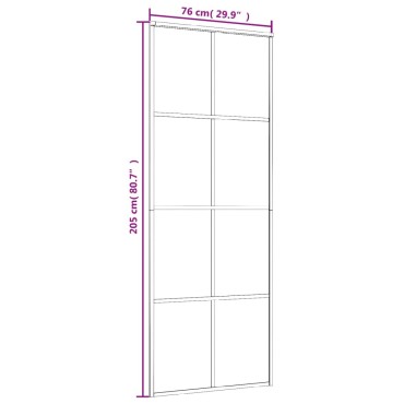 vidaXL Συρόμενη Πόρτα Λευκή 76 x 205 εκ. από Γυαλί ESG / Αλουμίνιο