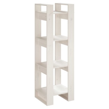 vidaXL Βιβλιοθήκη/Διαχωριστικό Χώρου Λευκό 41x35x125cm Μασίφ Πεύκο 1 τεμ.