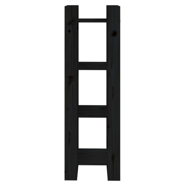 vidaXL Βιβλιοθήκη/Διαχωριστικό Χώρου Μαύρο 41x35x125cm Μασίφ Πεύκο 1 τεμ.