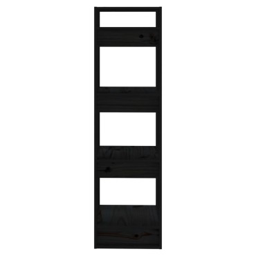 vidaXL Βιβλιοθήκη/Διαχωριστικό Χώρου Μαύρο 41x35x125cm Μασίφ Πεύκο 1 τεμ.