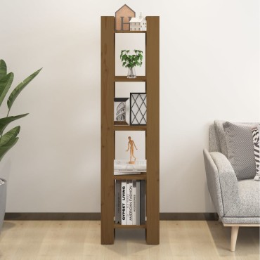 vidaXL Βιβλιοθήκη/Διαχωριστικό Χώρου Μελί 41x35x160cm Μασίφ Πεύκο 1 τεμ.