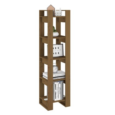 vidaXL Βιβλιοθήκη/Διαχωριστικό Χώρου Μελί 41x35x160cm Μασίφ Πεύκο 1 τεμ.