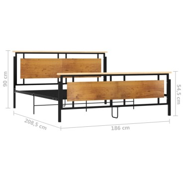 vidaXL Πλαίσιο Κρεβατιού 180x200cm Μεταλλικό 1 τεμ. - Διπλό