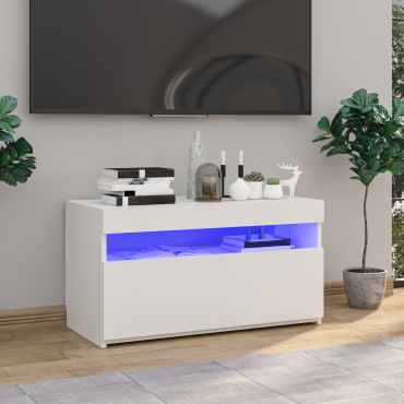 vidaXL Έπιπλο Τηλεόρασης με LED Λευκό 75x35x40cm