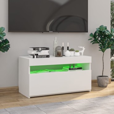 vidaXL Έπιπλο Τηλεόρασης με LED Λευκό 75x35x40cm