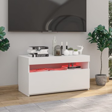 vidaXL Έπιπλο Τηλεόρασης με LED Λευκό 75x35x40cm