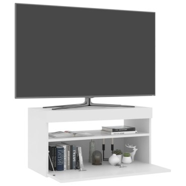 vidaXL Έπιπλο Τηλεόρασης με LED Λευκό 75x35x40cm