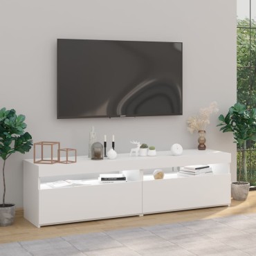 vidaXL Έπιπλα Τηλεόρασης με LED 2 τεμ. Λευκό 75x35x40cm