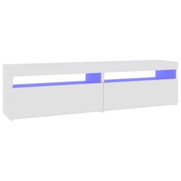 vidaXL Έπιπλα Τηλεόρασης με LED 2 τεμ. Λευκό 75x35x40cm