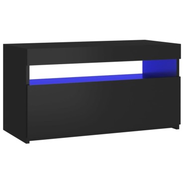 vidaXL Έπιπλο Τηλεόρασης με LED Μαύρο 75 x 35 x 40 εκ.