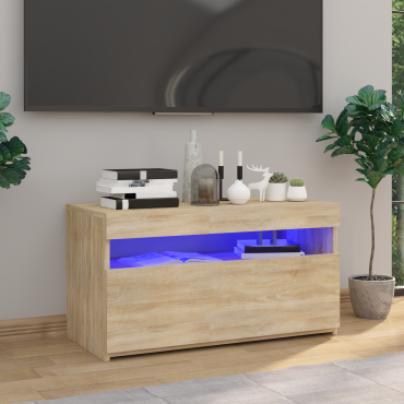 vidaXL Έπιπλο Τηλεόρασης με LED Sonoma Δρυς 75x35x40cm