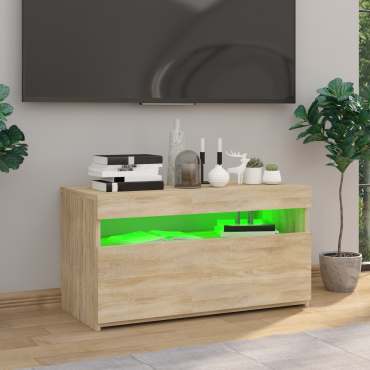 vidaXL Έπιπλο Τηλεόρασης με LED Sonoma Δρυς 75x35x40cm