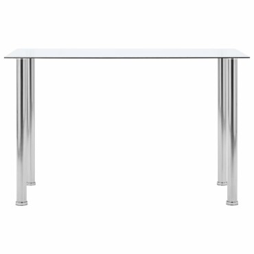 vidaXL Τραπεζαρία Διάφανη 120x60x75cm από Ψημένο Γυαλί 1 τεμ.