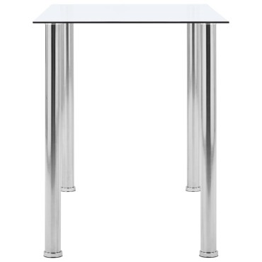 vidaXL Τραπεζαρία Διάφανη 120x60x75cm από Ψημένο Γυαλί 1 τεμ.