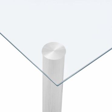 vidaXL Τραπεζαρία Διάφανη 120x60x75cm από Ψημένο Γυαλί 1 τεμ.