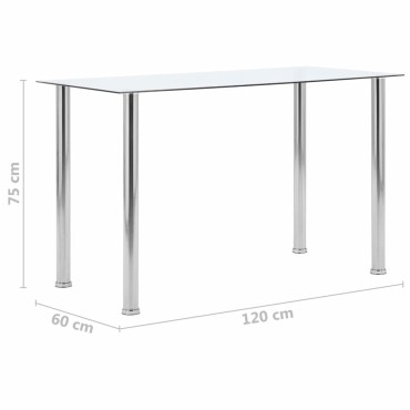vidaXL Τραπεζαρία Διάφανη 120x60x75cm από Ψημένο Γυαλί 1 τεμ.