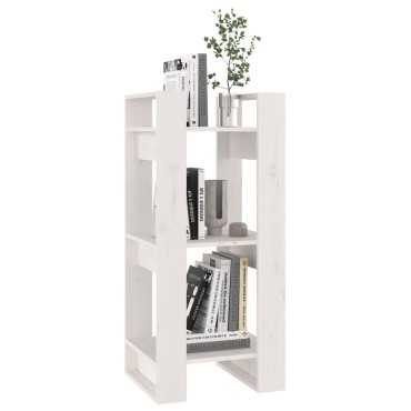 vidaXL Βιβλιοθήκη/Διαχωριστικό Χώρου Λευκό 41x35x91cm Μασίφ Πεύκο 1 τεμ.