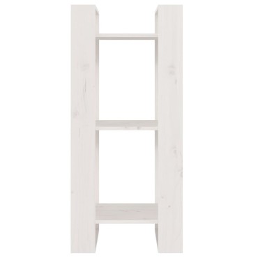 vidaXL Βιβλιοθήκη/Διαχωριστικό Χώρου Λευκό 41x35x91cm Μασίφ Πεύκο 1 τεμ.