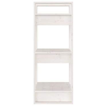 vidaXL Βιβλιοθήκη/Διαχωριστικό Χώρου Λευκό 41x35x91cm Μασίφ Πεύκο 1 τεμ.
