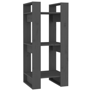 vidaXL Βιβλιοθήκη/Διαχωριστικό Χώρου Γκρι 41x35x91cm Μασίφ Πεύκο 1 τεμ.