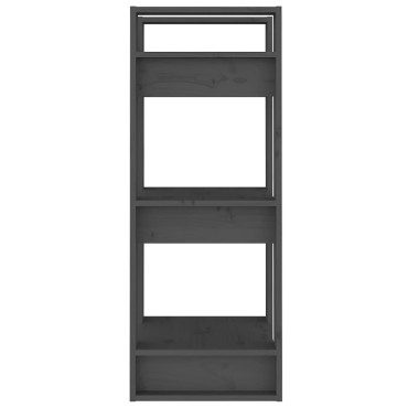 vidaXL Βιβλιοθήκη/Διαχωριστικό Χώρου Γκρι 41x35x91cm Μασίφ Πεύκο 1 τεμ.