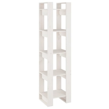 vidaXL Βιβλιοθήκη/Διαχωριστικό Χώρου Λευκό 41x35x160cm Μασίφ Πεύκο 1 τεμ.
