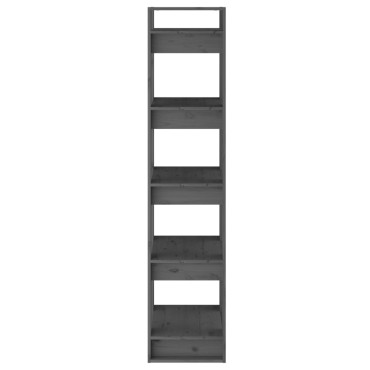 vidaXL Βιβλιοθήκη/Διαχωριστικό Χώρου Γκρι 41x35x160cm Μασίφ Πεύκο 1 τεμ.
