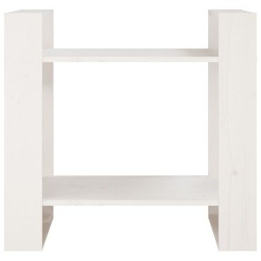 vidaXL Βιβλιοθήκη/Διαχωριστικό Χώρου Λευκό 60x35x57cm Μασίφ Πεύκο 1 τεμ.