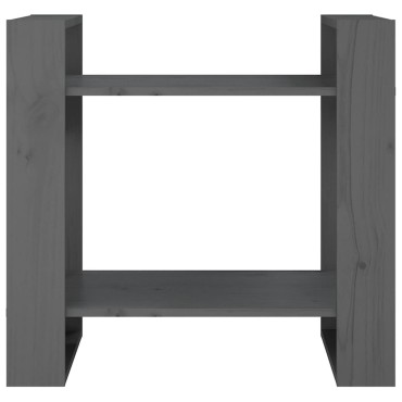 vidaXL Βιβλιοθήκη/Διαχωριστικό Χώρου Γκρι 60x35x57cm Μασίφ Πεύκο 1 τεμ.