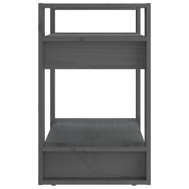 vidaXL Βιβλιοθήκη/Διαχωριστικό Χώρου Γκρι 60x35x57cm Μασίφ Πεύκο 1 τεμ.