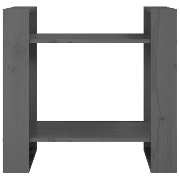 vidaXL Βιβλιοθήκη/Διαχωριστικό Χώρου Γκρι 60x35x57cm Μασίφ Πεύκο 1 τεμ.