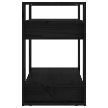 vidaXL Βιβλιοθήκη/Διαχωριστικό Χώρου Μαύρο 60x35x57cm Μασίφ Πεύκο 1 τεμ.