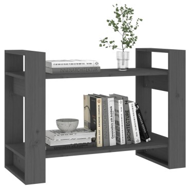 vidaXL Βιβλιοθήκη/Διαχωριστικό Χώρου Γκρι 80x35x56,5cm Μασίφ Πεύκο 1 τεμ.