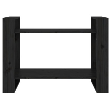 vidaXL Βιβλιοθήκη/Διαχωριστικό Χώρου Μαύρο 80x35x56,5cm Μασίφ Πεύκο 1 τεμ.