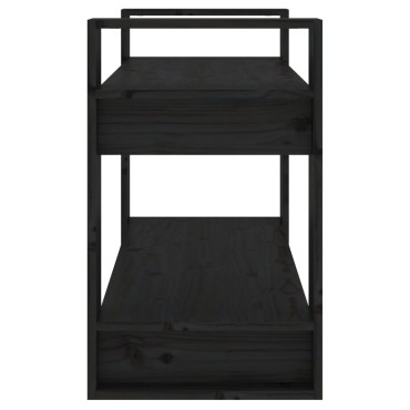 vidaXL Βιβλιοθήκη/Διαχωριστικό Χώρου Μαύρο 80x35x56,5cm Μασίφ Πεύκο 1 τεμ.