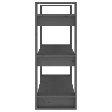 vidaXL Βιβλιοθήκη/Διαχωριστικό Χώρου Γκρι 80x35x91cm Μασίφ Πεύκο 1 τεμ.