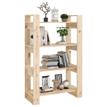 vidaXL Βιβλιοθήκη/Διαχωριστικό Χώρου 80x35x125cm Μασίφ Ξύλο Πεύκου 1 τεμ.
