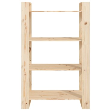 vidaXL Βιβλιοθήκη/Διαχωριστικό Χώρου 80x35x125cm Μασίφ Ξύλο Πεύκου 1 τεμ.