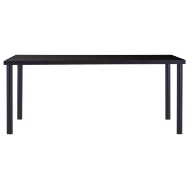 vidaXL Τραπεζαρία Μαύρη 180x90x75cm από Ψημένο Γυαλί 1 τεμ.