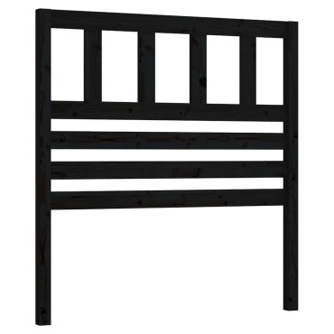 vidaXL Κεφαλάρι κρεβατιού Μαύρο 81x4x100cm από Μασίφ Ξύλο Πεύκου 1 τεμ.