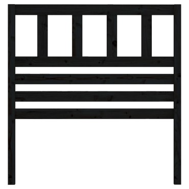 vidaXL Κεφαλάρι κρεβατιού Μαύρο 81x4x100cm από Μασίφ Ξύλο Πεύκου 1 τεμ.