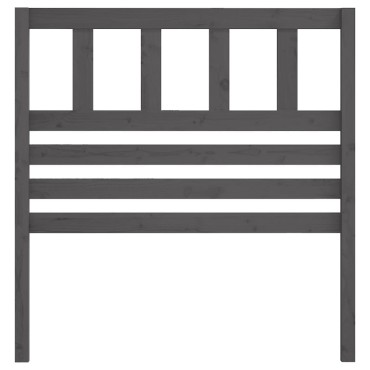 vidaXL Κεφαλάρι κρεβατιού Γκρι 106x4x100cm από Μασίφ Ξύλο Πεύκου 1 τεμ.