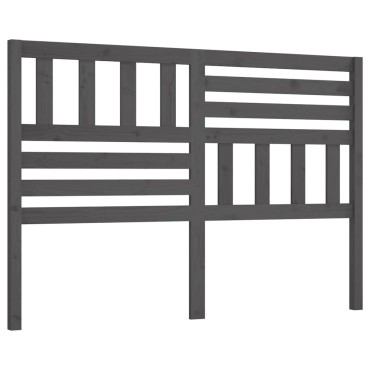 vidaXL Κεφαλάρι κρεβατιού Γκρι 141x4x100cm από Μασίφ Ξύλο Πεύκου 1 τεμ.