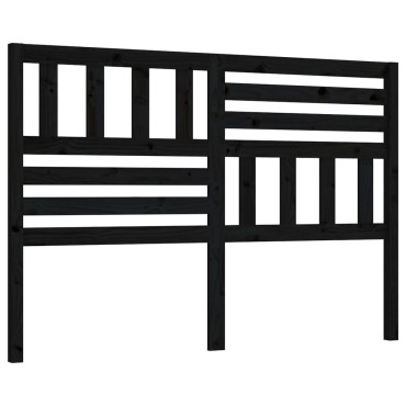vidaXL Κεφαλάρι κρεβατιού Μαύρο 146x4x100cm από Μασίφ Ξύλο Πεύκου 1 τεμ.