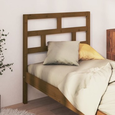 vidaXL Κεφαλάρι κρεβατιού Καφέ 81x4x100cm από Μασίφ Ξύλο Πεύκου 1 τεμ.