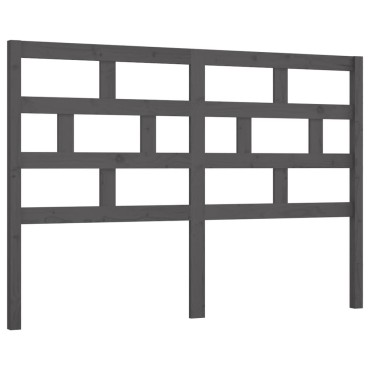vidaXL Κεφαλάρι κρεβατιού Γκρι 141x4x100cm από Μασίφ Ξύλο Πεύκου 1 τεμ.