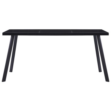 vidaXL Τραπεζαρία Μαύρη 180x90x75cm από Ψημένο Γυαλί 1 τεμ.