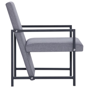 vidaXL Πολυθρόνα Ανοιχτό Γκρι Υφασμάτινη 53x69x73cm 1 τεμ.