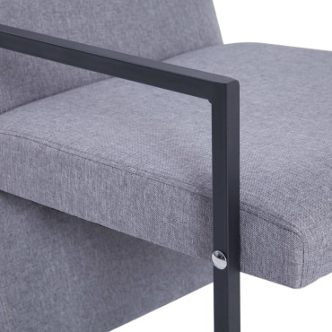 vidaXL Πολυθρόνα Ανοιχτό Γκρι Υφασμάτινη 53x69x73cm 1 τεμ.