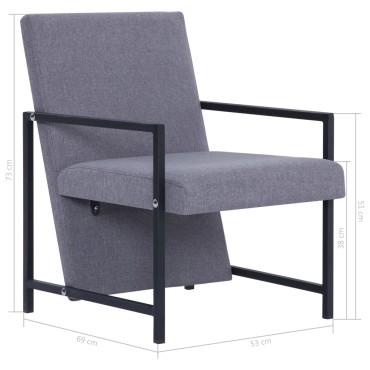 vidaXL Πολυθρόνα Ανοιχτό Γκρι Υφασμάτινη 53x69x73cm 1 τεμ.